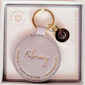 Katie Luxton Birthstone Keychain February Purple